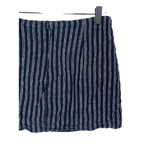 Forever 21 Blue White Linen Blend Striped Button Front Mini Skirt Medium - Picture 7 of 12